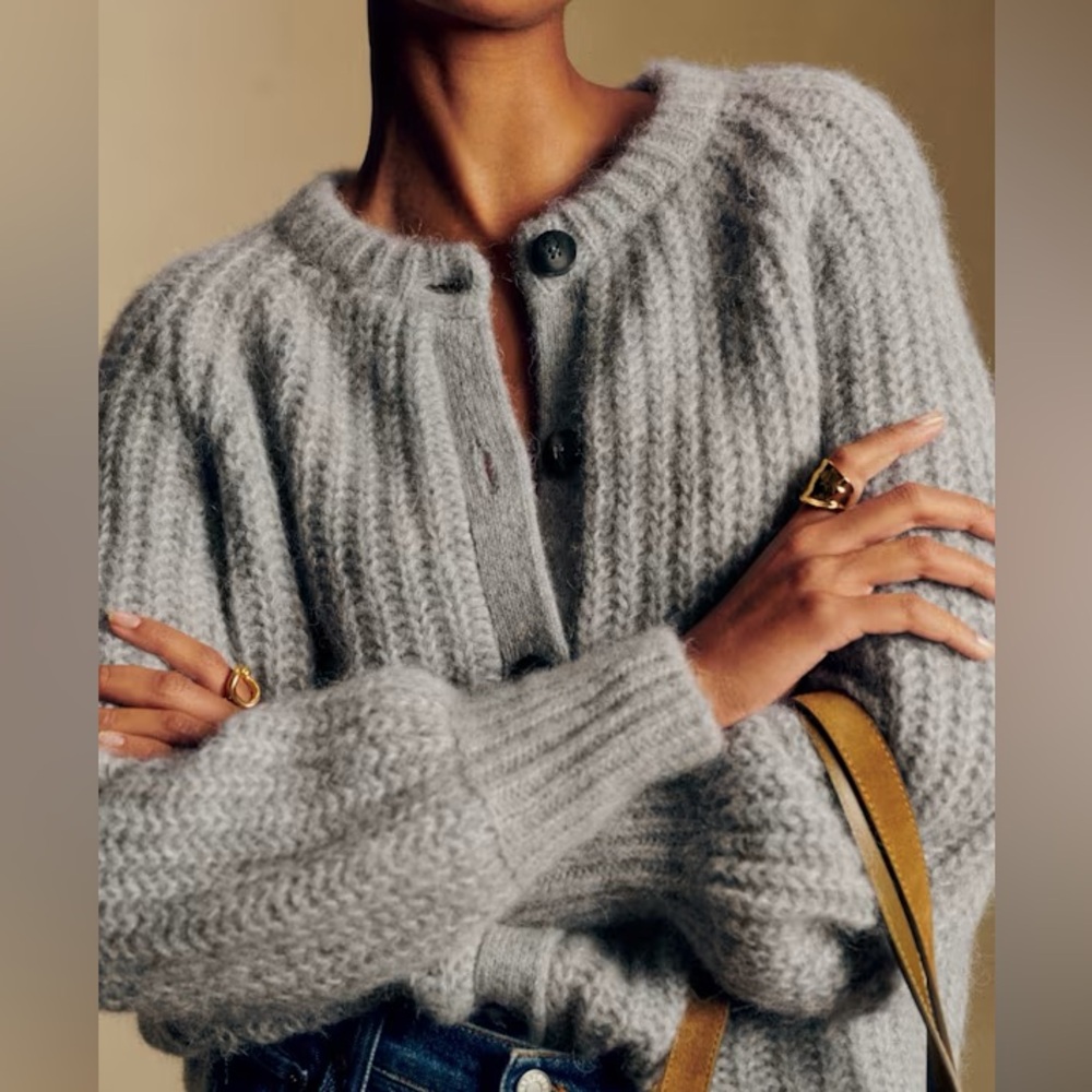 NWT Sézane Emile Cardigan size XL Grey